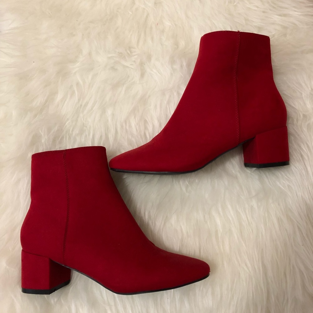 *Price Dropped* New (no tags) Red Suede Booties